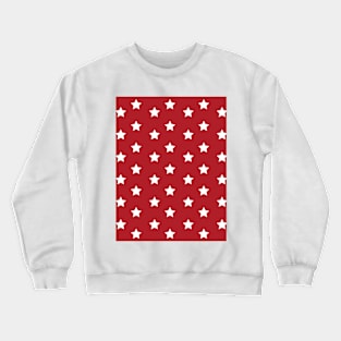 Stars Pattern - White and Red Crewneck Sweatshirt